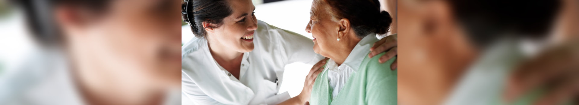 caregiver and old woman