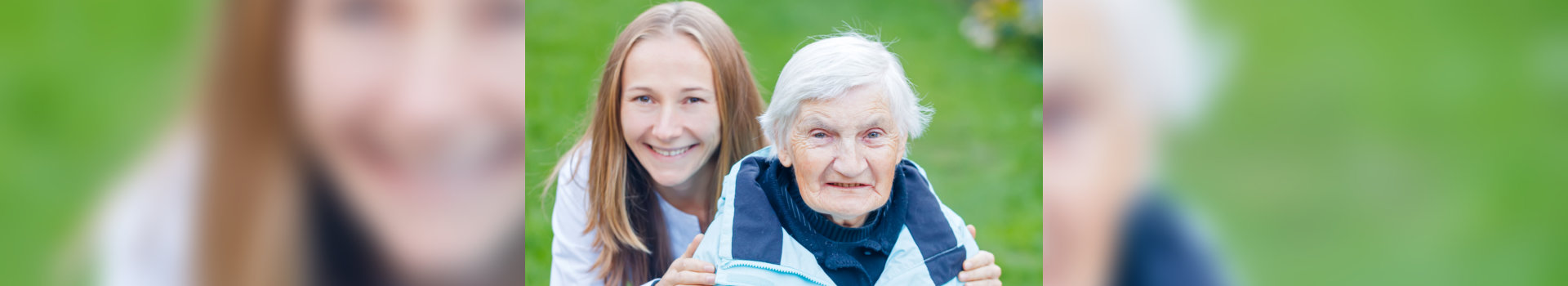 caregiver and old woman